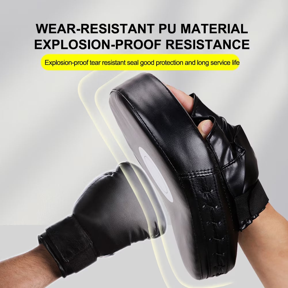 Boxing Pads Focus Mitts, Curved Hook and Jab Target Hand Pads, Great for MMA, Muay Thai, Kickboxing, Martial Arts, Karate Training, Padded Punching, Coaching Strike Shield (Black)
