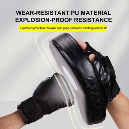 Boxing Pads Focus Mitts, Curved Hook and Jab Target Hand Pads, Great for MMA, Muay Thai, Kickboxing, Martial Arts, Karate Training, Padded Punching, Coaching Strike Shield (Black)