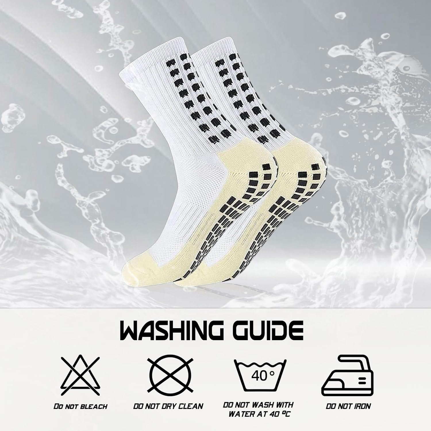 4 Pairs Mens Grip Soccer Socks Non Slip Grippy Women Socks for Football Basketball Sports