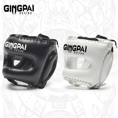 Professional Adult Men Women Kick Boxing Sanda MMA Helmet Full Protection to Protect Nose Free Combat Beam Full-Face Head Gear