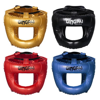 Professional Adult Men Women Kick Boxing Sanda MMA Helmet Full Protection to Protect Nose Free Combat Beam Full-Face Head Gear